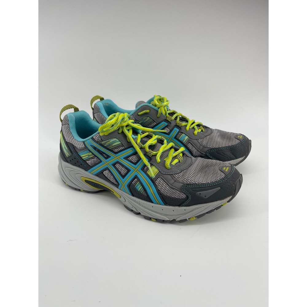 Asics Gel Venture 5 Womens Trail Running Shoes Grey Blue Lime T5N8N Size 11